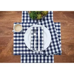 Kirklands Home Ashford Indigo Buffalo Check Placemats, Set of 6 Blue Hot