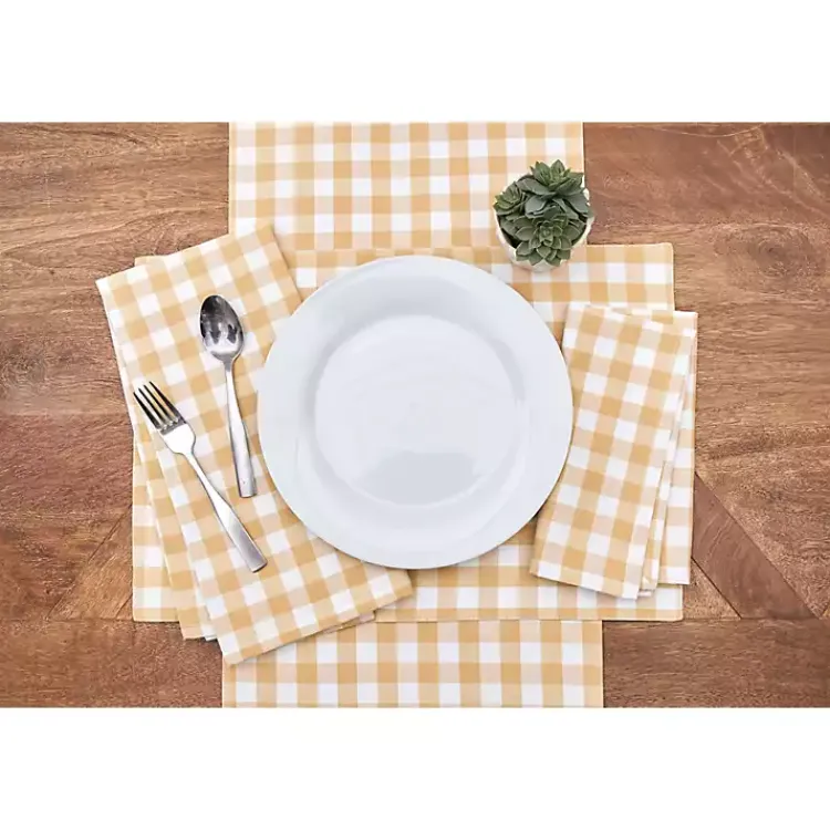 Kirklands Home Ashford Buffalo Check Placemats, Set of 6 Yellow Sale