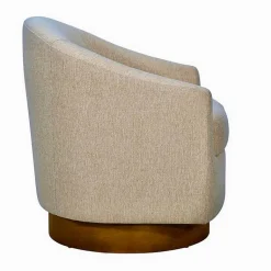 Kirklands Home Ashton Swivel Chair with Wood Base Tan Hot