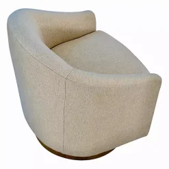 Kirklands Home Ashton Swivel Chair with Wood Base Tan Hot