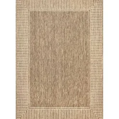 Kirklands Home Asia Stripe Border Outdoor Rug, 8x10 Brown Best