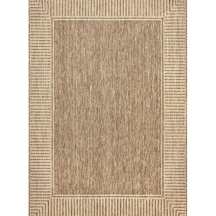 Kirklands Home Asia Stripe Border Outdoor Rug, 8x10 Brown Best