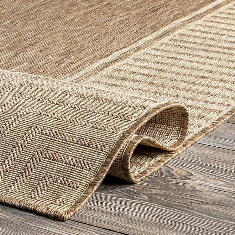 Kirklands Home Asia Stripe Border Outdoor Rug, 8x10 Brown Best