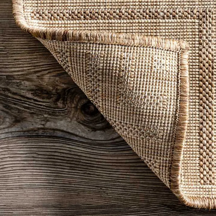 Kirklands Home Asia Stripe Border Outdoor Rug, 8x10 Brown Best