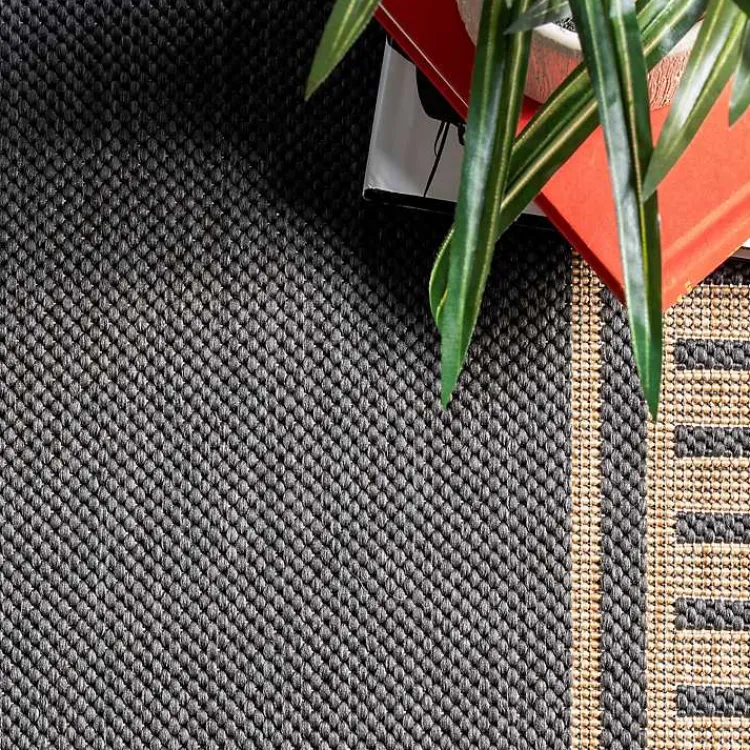 Kirklands Home Asia Gray Stripe Border Outdoor Rug, 8x10 Discount