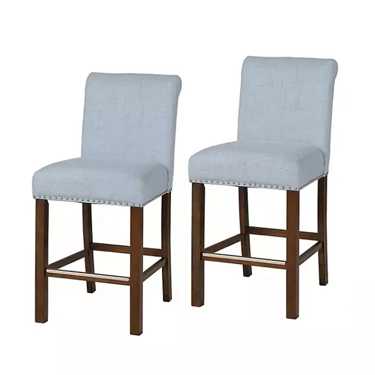 Kirklands Home Aubrey Upholstered 2-pc. Counter Stool Set Blue Hot