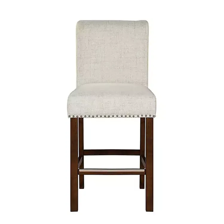 Kirklands Home Aubrey Natural Upholstered 2-pc. Counter Stool Set Tan Outlet