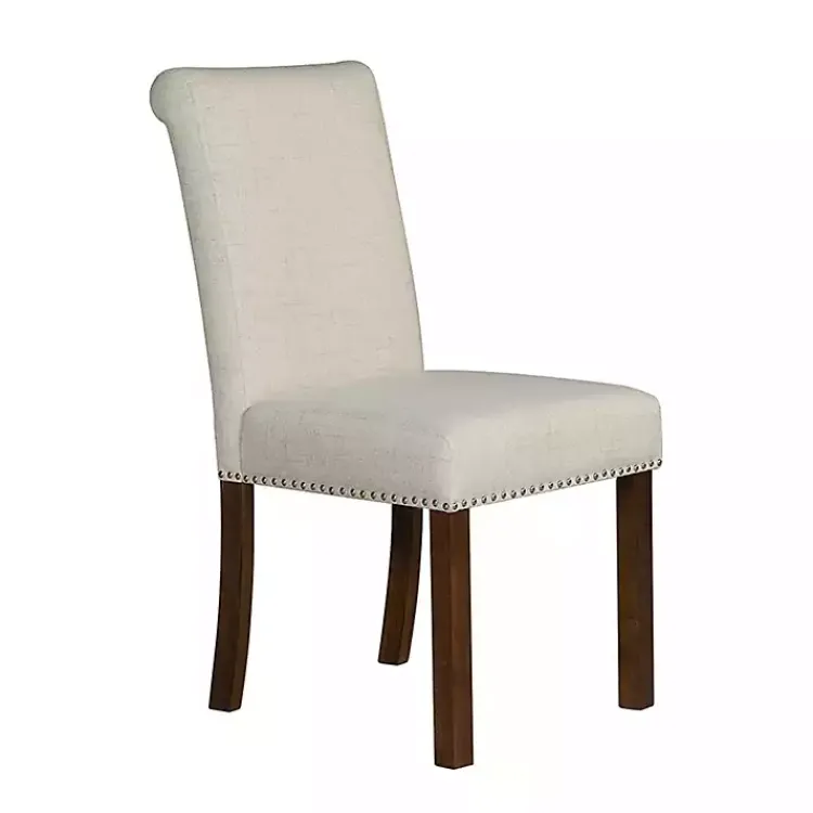 Kirklands Home Aubrey Natural Upholstered 2-pc. Dining Chair Set Tan New