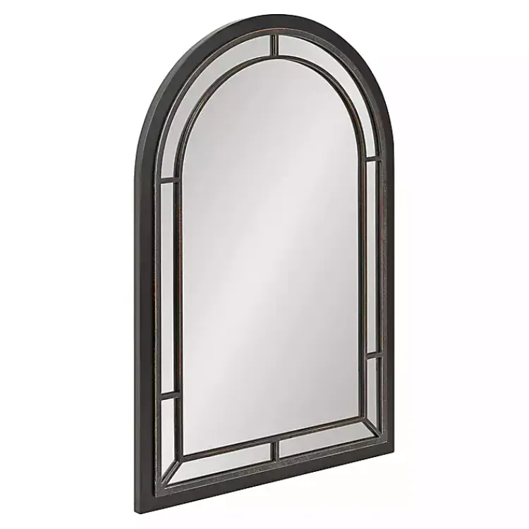 Kirklands Home Audubon Wood Arch Wall Mirror, 24x36 in. Black Clearance