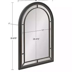 Kirklands Home Audubon Wood Arch Wall Mirror, 24x36 in. Black Clearance