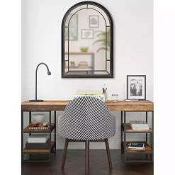 Kirklands Home Audubon Wood Arch Wall Mirror, 24x36 in. Black Clearance