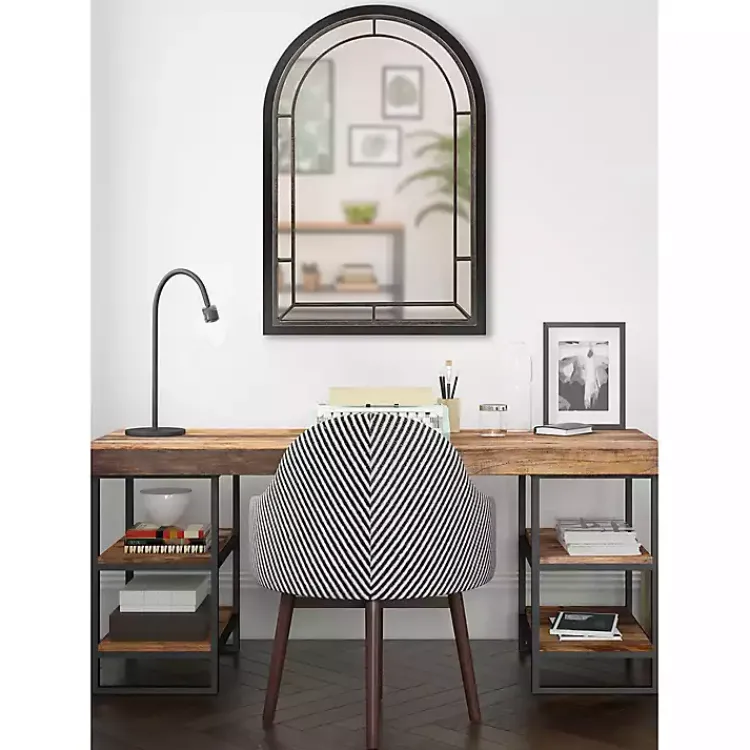 Kirklands Home Audubon Wood Arch Wall Mirror, 24x36 in. Black Clearance
