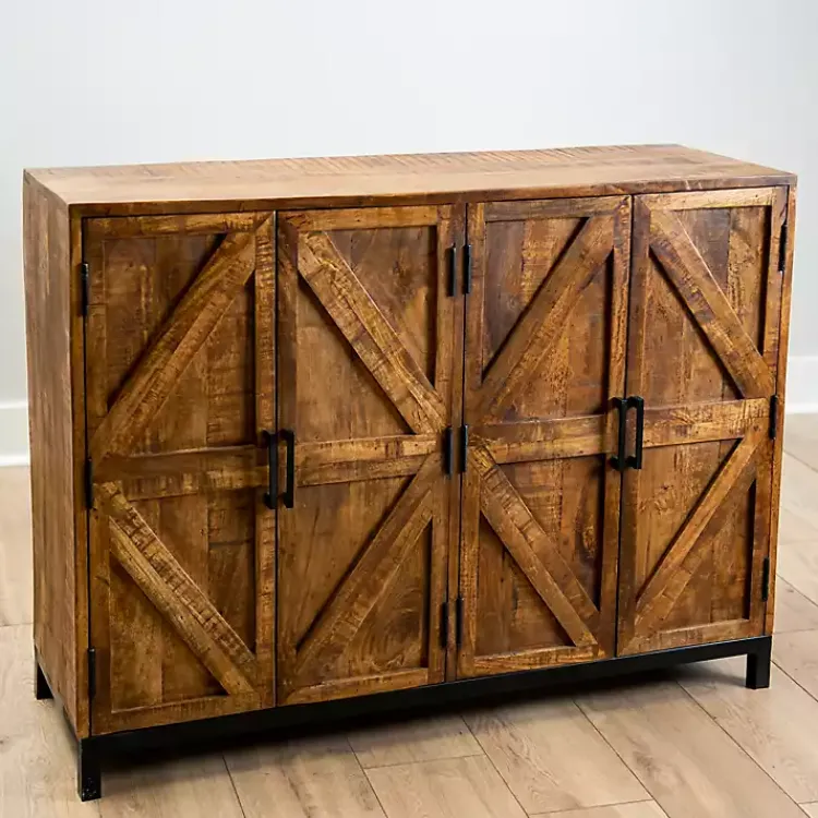 Kirklands Home Austin Warm Wood Farmhouse Cabinet Brown