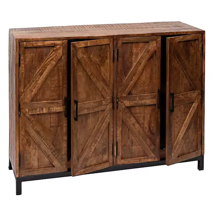 Kirklands Home Austin Warm Wood Farmhouse Cabinet Brown