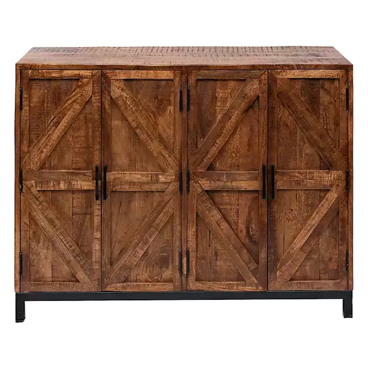 Kirklands Home Austin Warm Wood Farmhouse Cabinet Brown