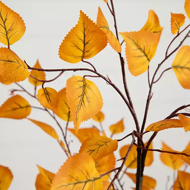 Trees & Topiaries>Kirklands Home Autumn Birch Tree in Decorative Planter, 4 ft.