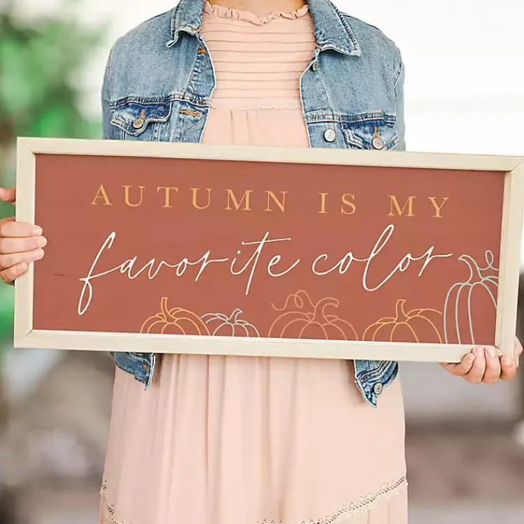 Fall>Kirklands Home Autumn Favorite Color Framed Wall Plaque Orange
