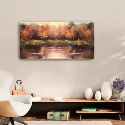 Fall>Kirklands Home Autumn Lake Canvas Art Print, 40x20 in.