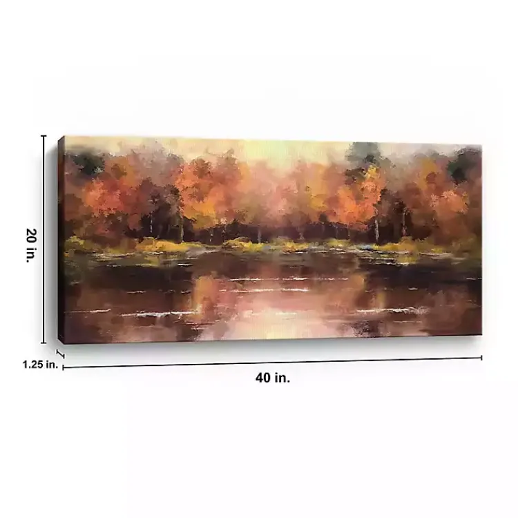Fall>Kirklands Home Autumn Lake Canvas Art Print, 40x20 in.