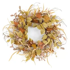 Fall>Kirklands Home Autumn Leaves and Straw Wreath