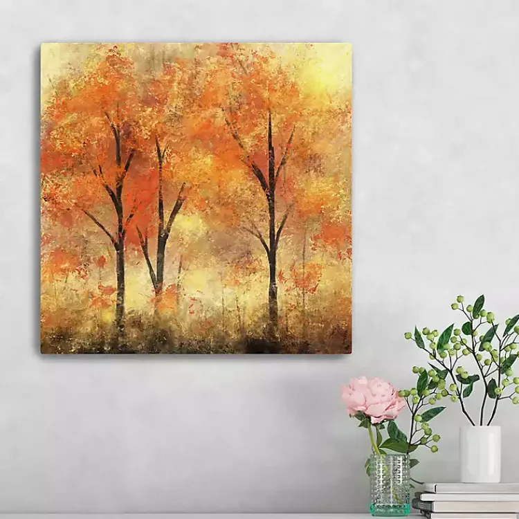 Fall>Kirklands Home Autumn Trees Canvas Art Print, 20x20 in. Orange