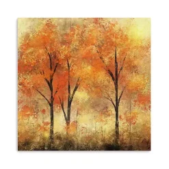 Fall>Kirklands Home Autumn Trees Canvas Art Print, 30x30 in. Orange