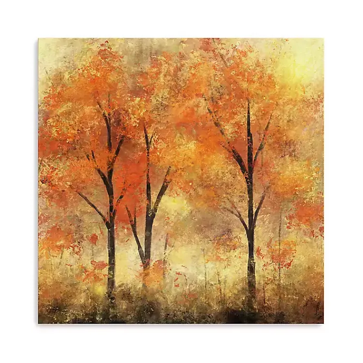 Fall>Kirklands Home Autumn Trees Canvas Art Print, 40x40 in. Orange