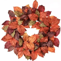 Fall>Kirklands Home Autumnal Salal Leaves Harvest Wreath