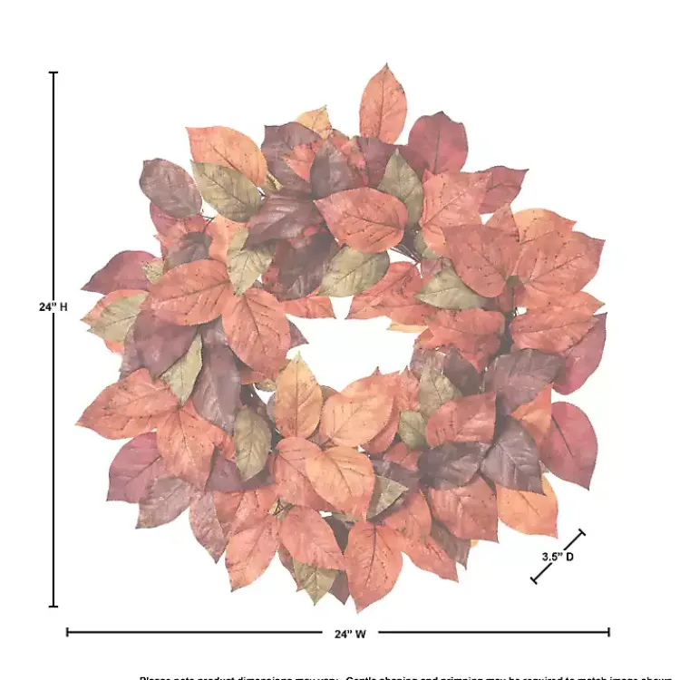 Fall>Kirklands Home Autumnal Salal Leaves Harvest Wreath