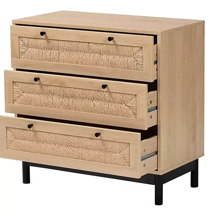 Kirklands Home Ava Light 3-Drawer Cabinet Brown Clearance