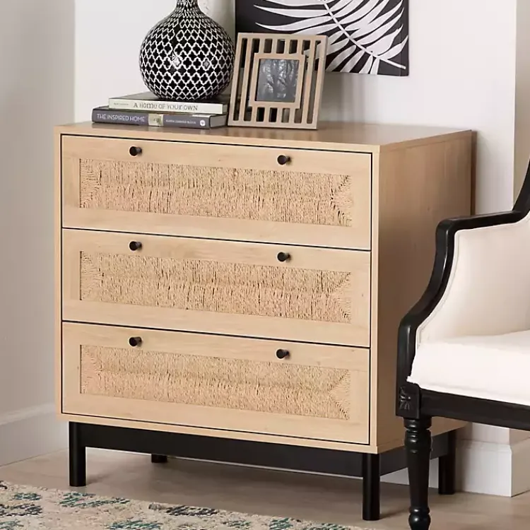 Kirklands Home Ava Light 3-Drawer Cabinet Brown Clearance