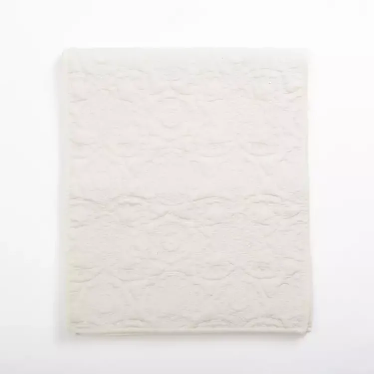 Kirklands Home Avery Quilted Table Runner, 80 in. Ivory New