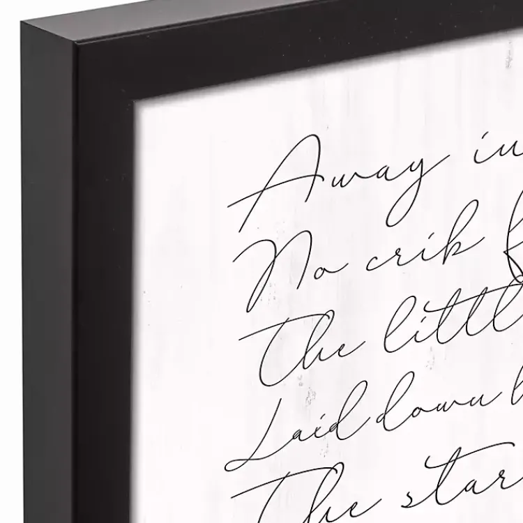 Christmas Art & Wall Decor>Kirklands Home Away In A Manger Framed Canvas Art Print White