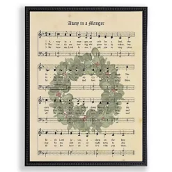 Christmas Art & Wall Decor>Kirklands Home Away in a Manger Hymn Framed Christmas Art Print