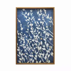 Kirklands Home Azure Blooms Framed Canvas Art Print Clearance