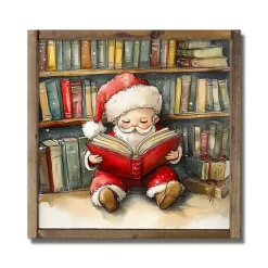 Christmas Art & Wall Decor>Kirklands Home Baby Santa Library Framed Art Print Multi