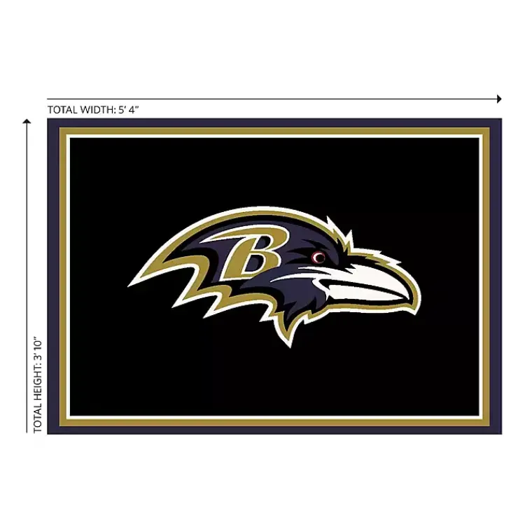 Kirklands Home Baltimore Ravens Area Rug, 4x6 Black