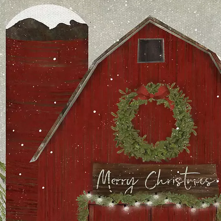 Christmas Art & Wall Decor>Kirklands Home Barn and Church Canvas Art Prints, Set of 2 Multi