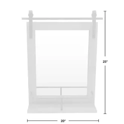 Kirklands Home Barn Door Mirror with Shelf Brown Outlet