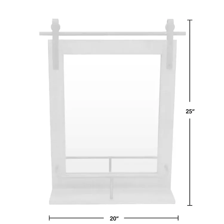 Kirklands Home Barn Door Mirror with Shelf Brown Outlet