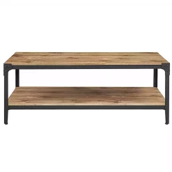 Kirklands Home Barnwood Angle Iron Coffee Table Brown Hot