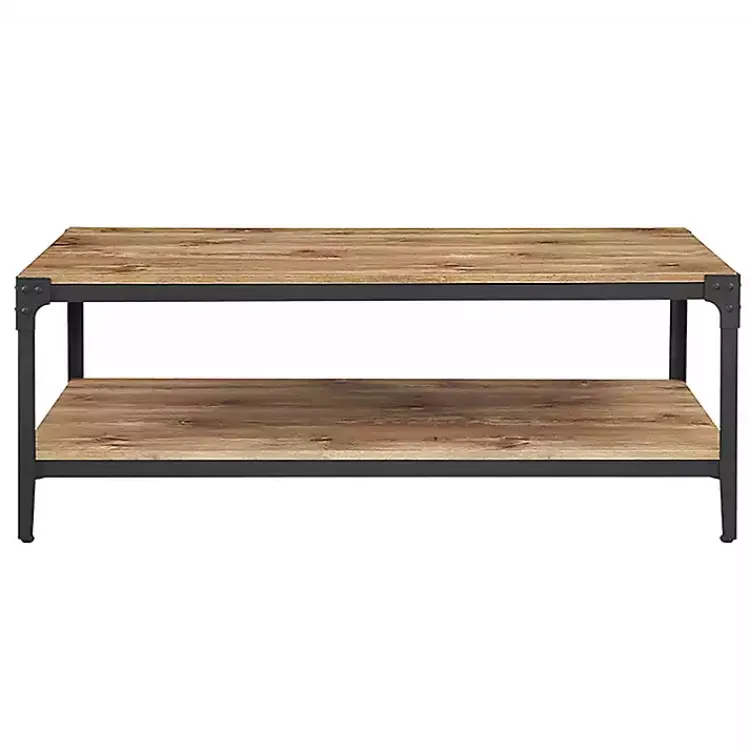 Kirklands Home Barnwood Angle Iron Coffee Table Brown Hot