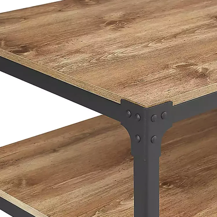 Kirklands Home Barnwood Angle Iron Coffee Table Brown Hot