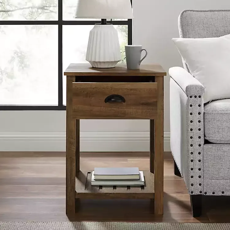 Kirklands Home Barnwood Country Accent Table Brown Clearance