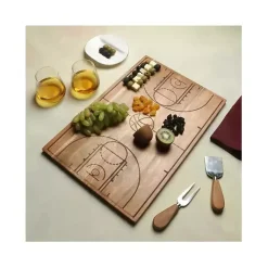 Kirklands Home Basketball Court Wooden Serving Board Brown Hot