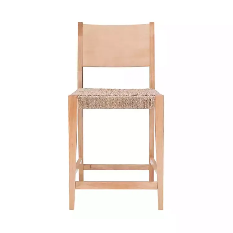Kirklands Home Basketweave Seat Counter Stools, Set of 2 Tan