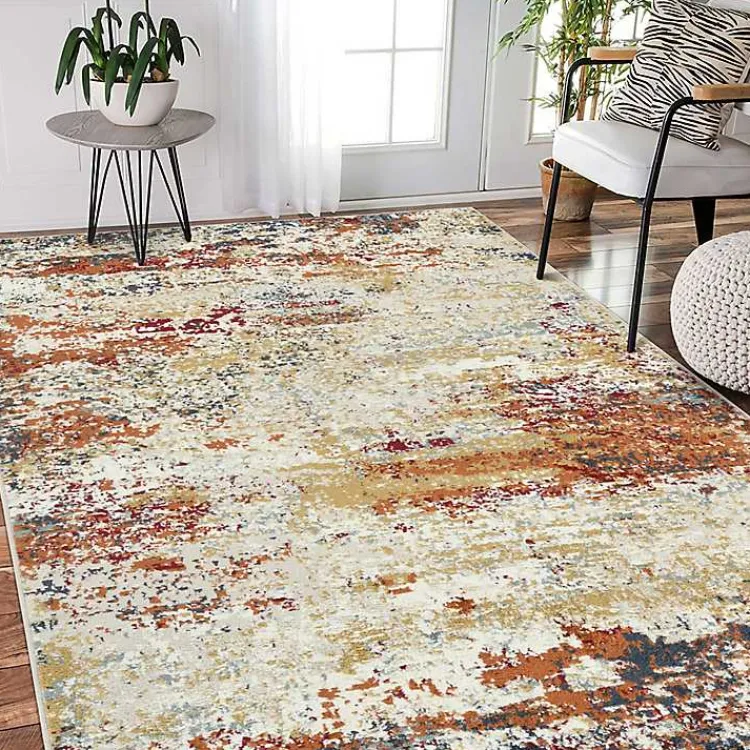 Kirklands Home Bastia Ivory Orange Accent Rug, 2x3 Multi Sale