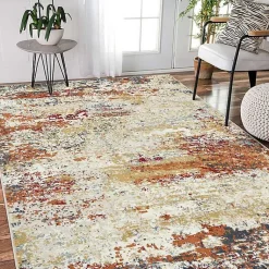 Kirklands Home Bastia Ivory Orange Area Rug, 5x7 Multi Best