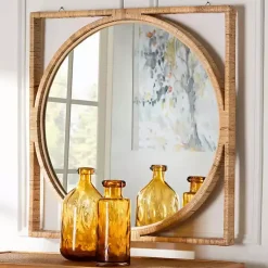 Kirklands Home Bayan Natural Rattan Wall Mirror Hot