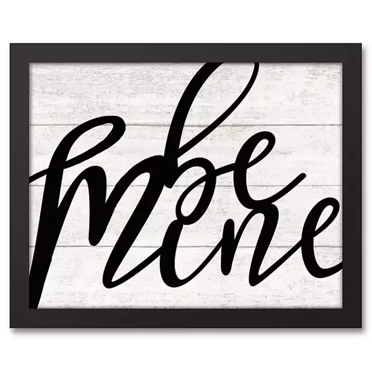 Kirklands Home Be Mine Framed Canvas Wall Plaque Black Sale